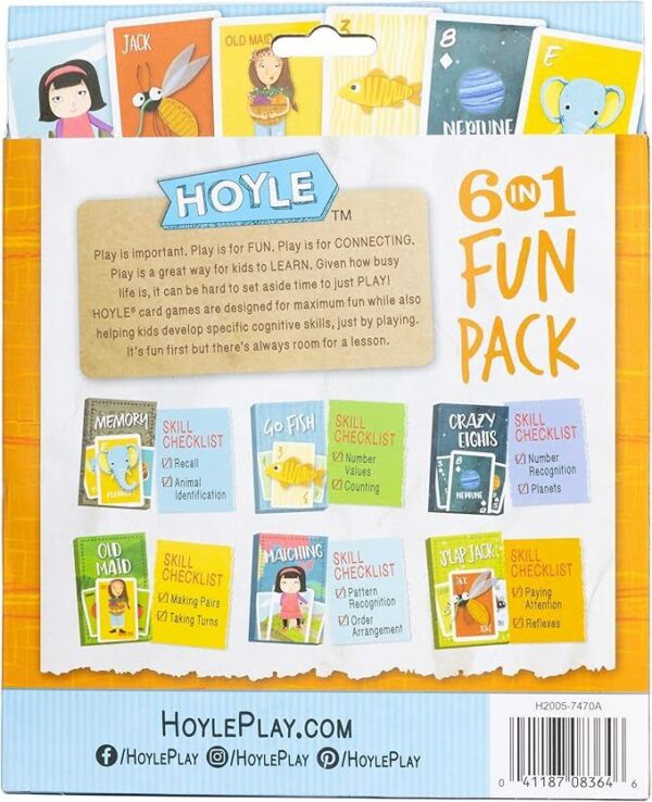 6 in 1 Kids Playing Cards Multi Game Pack, 6 Fun Games in 1 (Ages 3+)