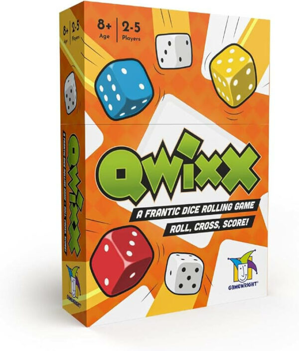 The frantic dice rolling game that everyone plays at once! For ages 8+, 2-5 players